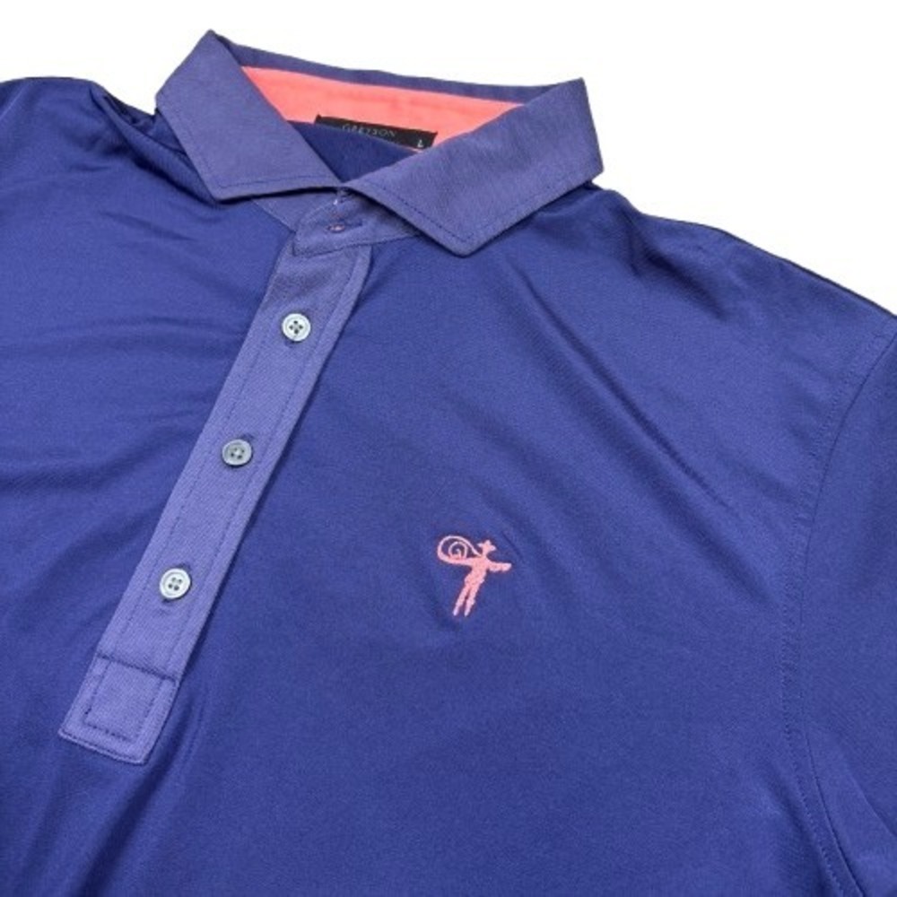 Greyson Golf Polo Shirt Short Sleeve Blue Athletic Sports Prep Men's Size Large